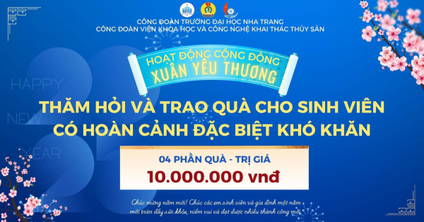 Công đoàn Viên KH&CNKTTS - Xuân Yêu Thương 2025 -  Trao quà cho sinh viên có hoàn cảnh đặc biệt khó khăn